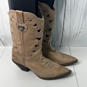 Women Durango Crush Heartbreaker Light Brown Leather Cowboy Boots 8.5M Western